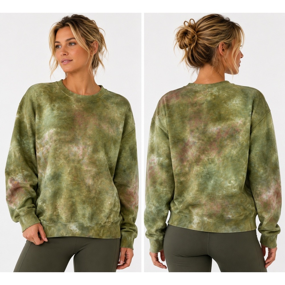 Wilfred Aritzia‎ Sweatshirt Womens Small 2 Green Tie Dye Custom
